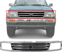 Front Grille Assembly Chrome Shell With Primed Insert Plastic Direct Replacement Compatible With 1993-1998 Toyota T100 TO1200192 5311134021