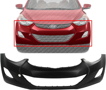 AUTOS PARTS PLUS Front Bumper Cover Primed Direct Replacement Compatible With 2011-2013 Hyundai Elantra HY1000185 865113Y000