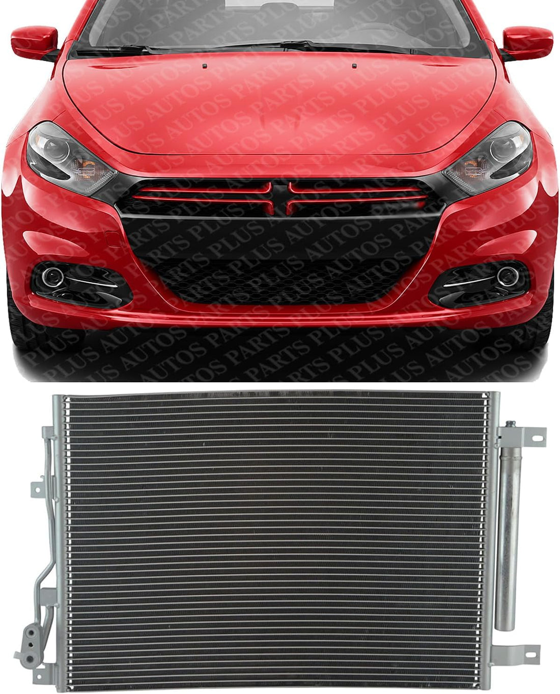 Front AC Condenser Aluminum Core Direct Replacement Compatible With 2013-2016 Dodge Dart CH3030250 55111484AD