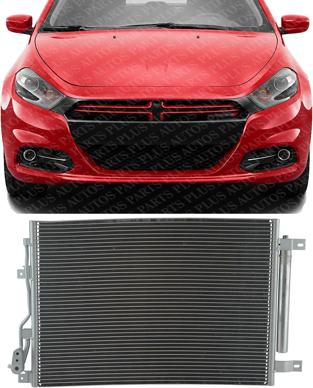 Front AC Condenser Aluminum Core Direct Replacement Compatible With 2013-2016 Dodge Dart CH3030250 55111484AD