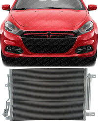 Front AC Condenser Aluminum Core Direct Replacement Compatible With 2013-2016 Dodge Dart CH3030250 55111484AD