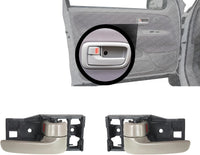 Set of 2 Front Interior Door Handle Beige Fawn with Lock Plastic Left Driver & Right Passenger Side Direct Replacement Compatible with 2000-2006 Toyota Tundra TO1353187 TO1352187