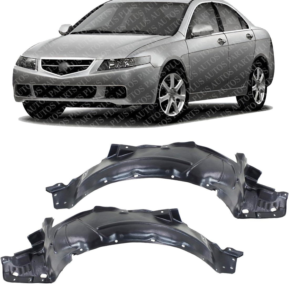 Set Of 2 Front Fender Liner Right Passenger & Left Driver Side Direct Replacement Compatible With 2004-2005 Acura TSX AC1249118 AC1248117 74101SEA000 74151SEA000