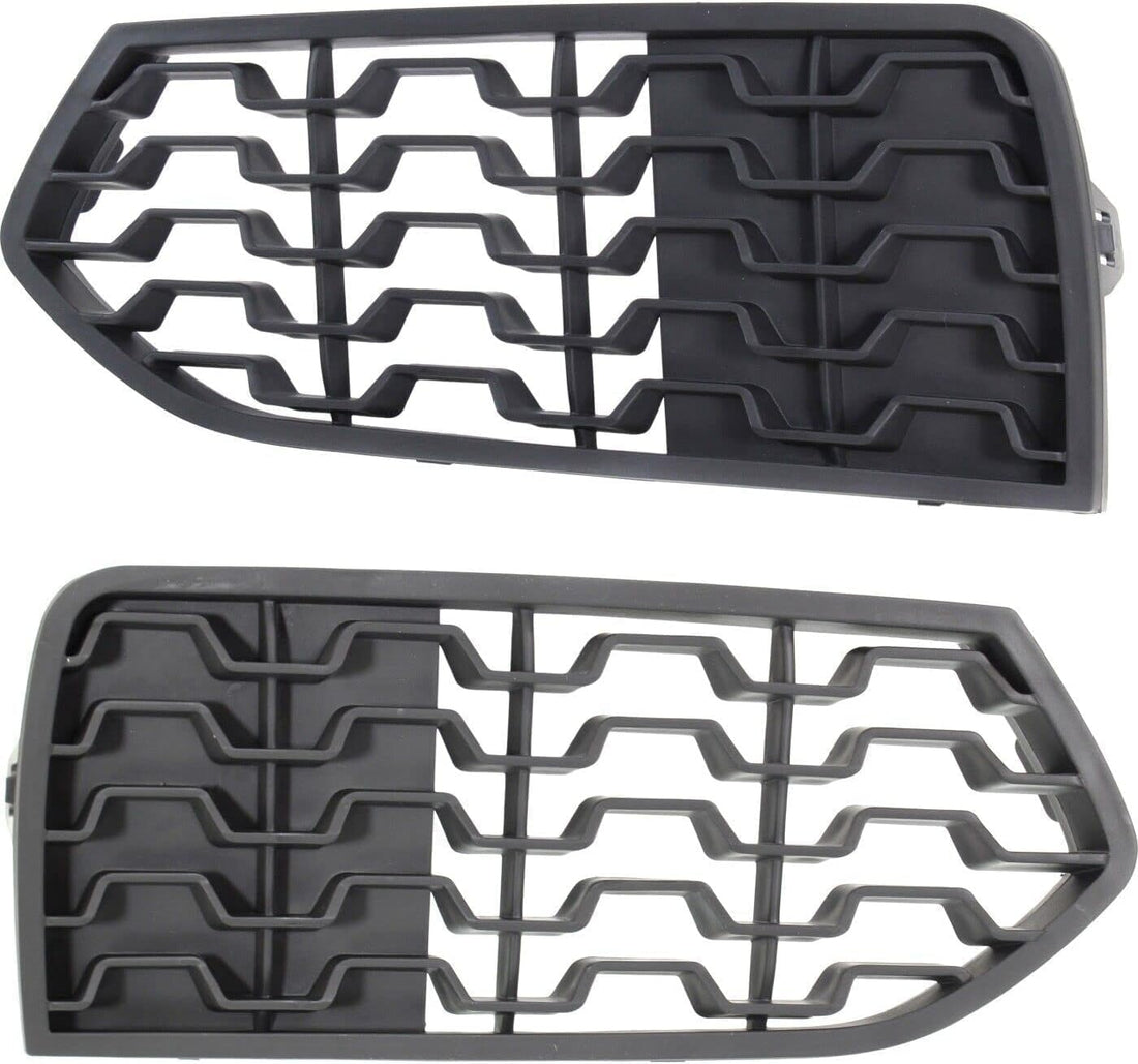 Set Of 2 Front Fog Light Cover Textured Left Driver & Right Passenger Side Direct Replacement Compatible With 2014-2021 BMW 2-Series BM1039158 BM1038158 51118056798 51118056797