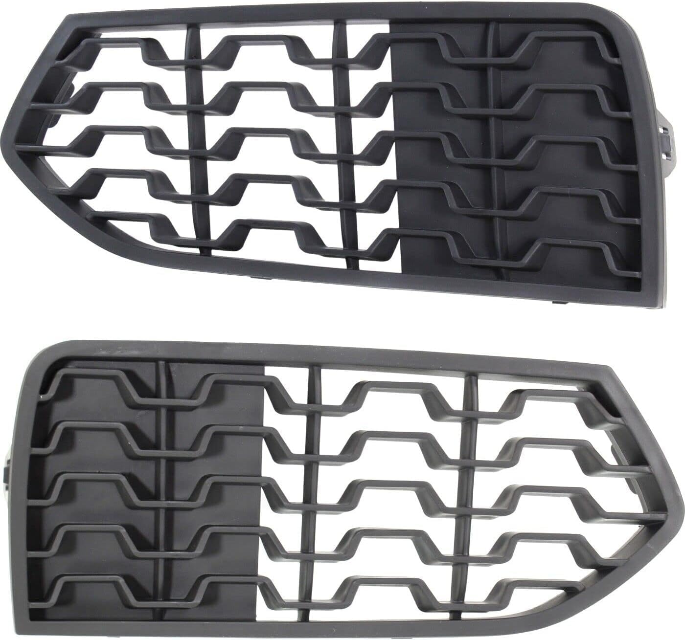 Set Of 2 Front Fog Light Cover Textured Left Driver & Right Passenger Side Direct Replacement Compatible With 2014-2021 BMW 2-Series BM1039158 BM1038158 51118056798 51118056797