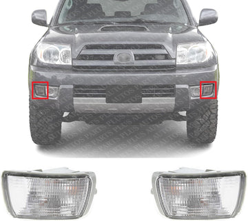 Set Of 2 Front Signal Light Assembly Lens And Housing Plastic Left Driver & Right Passenger Side Direct Replacement Compatible With 2003-2005 Toyota 4Runner TO2533112 TO2532112