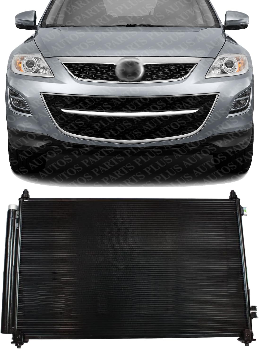 Front A/C Condenser Aluminum Core Direct Replacement Compatible With 2007-2015 Mazda CX-9 MA3030155 TD1161480A