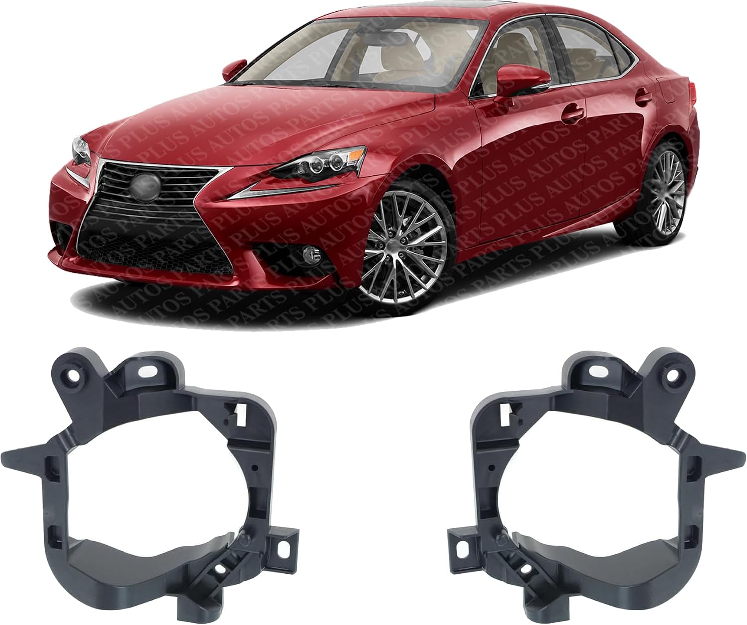 Set Of 2 Front Fog Light Bracket Plastic Left Driver & Right Passenger Side Direct Replacement Compatible With 2011-2015 Lexus IS250 / IS350 LX2603104 LX2602104 5212553030 5212653030