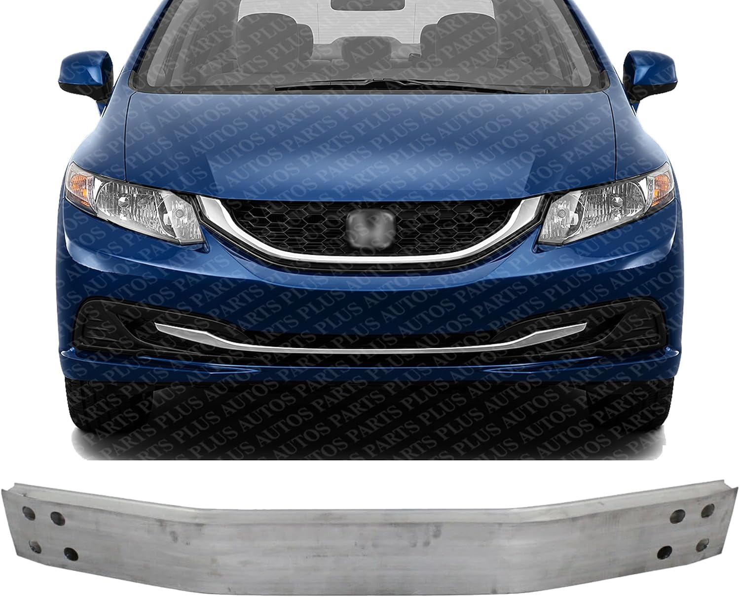 Front Bumper Reinforcement Aluminum Direct Replacement Compatible With 2012 Honda Civic HO1006187 71131TR0A00