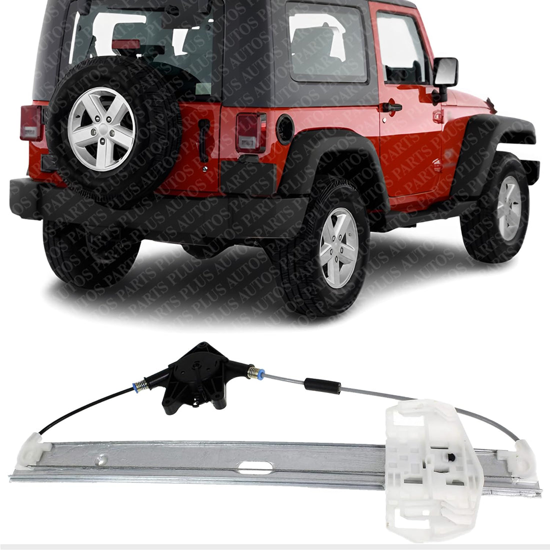 Rear Power Window Regulator Without Motor Right Passenger Side Direct Replacement Compatible with 2007-2018 Jeep Wrangler CH1551109 68014950AA