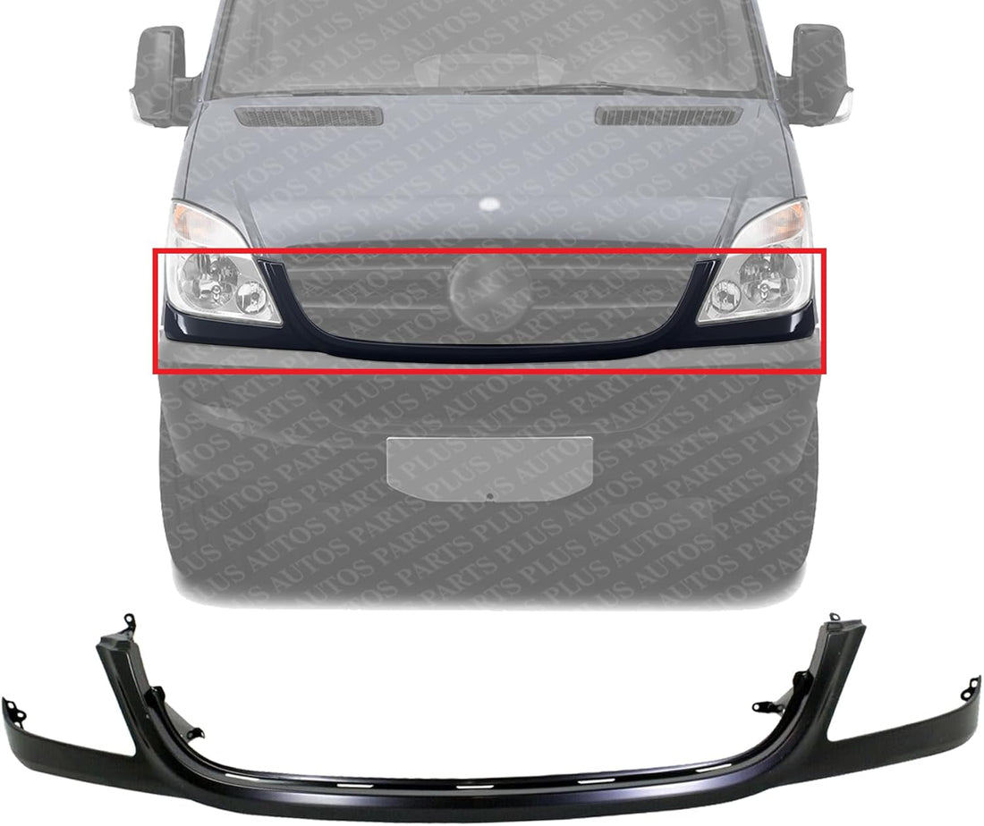 Front Bumper Filler Primed Plastic Direct Replacement Compatible With 2010-2013 Mercedes Benz Sprinter 2500/3500 MB1087101 9066200024