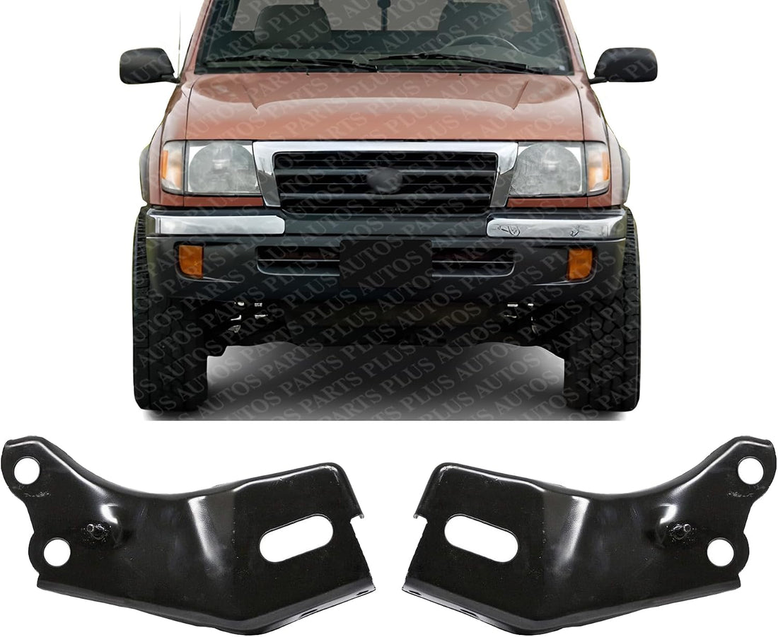 Set Of 2 Front Bumper Reinforcement Bracket Steel Left Driver & Right Passenger Side Direct Replacement Compatible With 1998-2000 Toyota Tacoma TO1067122 TO1066122