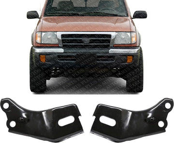 Set Of 2 Front Bumper Reinforcement Bracket Steel Left Driver & Right Passenger Side Direct Replacement Compatible With 1998-2000 Toyota Tacoma TO1067122 TO1066122