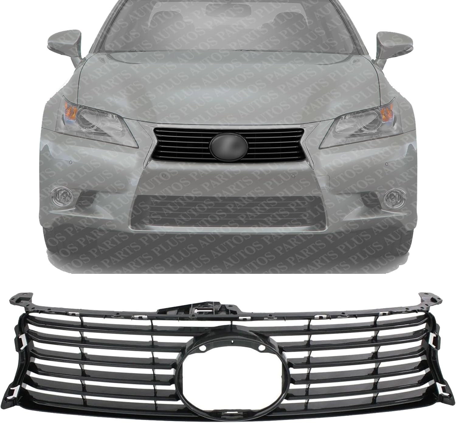 Front Grille Painted Gray Shell And Insert Plastic Direct Replacement Compatible With 2013-2015 Lexus GS450h / 2013-2016 GS350 LX1200141 5311130D90