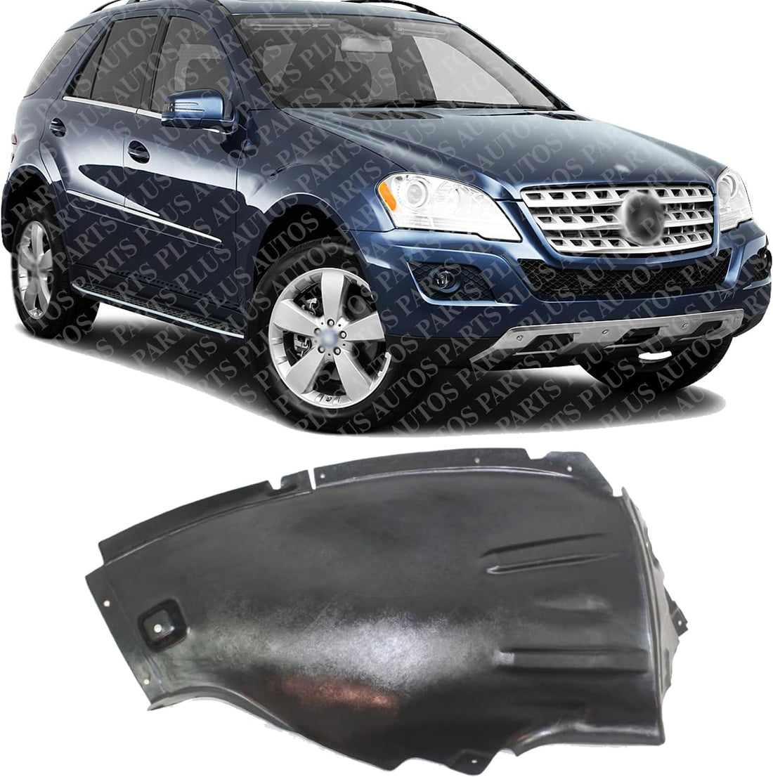 Front Section Fender Liner Right Passenger Side Direct Replacement Compatible With 2006-2011 Mercedes Benz ML-Class MB1249125 1648802805