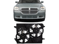 Front Dual Fan Assembly Direct Replacement Compatible with 2005-2009 Chrysler 300/2006-2009 Dodge Charger CH3115132 5174358AA 5137717AB