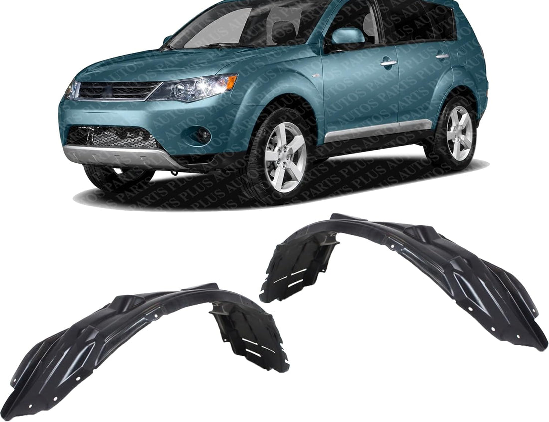 Set Of 2 Front Fender Liner Left Driver & Right Passenger Side Direct Replacement Compatible With 2007-2013 Mitsubishi Outlander MI1249122 MI1248122 5370A954 5370A953