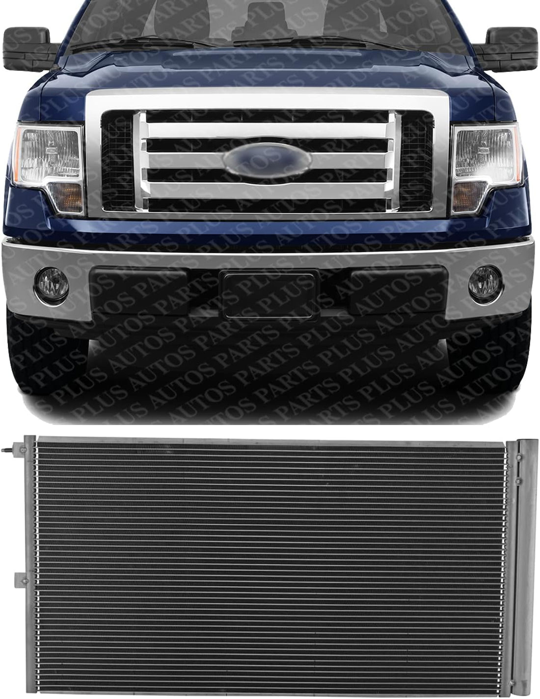 Front AC Condenser Aluminum Core Direct Replacement Compatible With 2011-2014 Ford F-150 FO3030233 BL3Z19712B