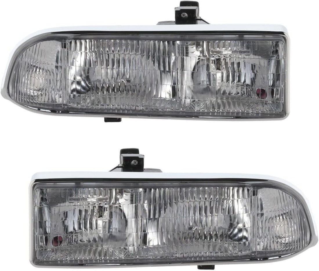 Set Of 2 Front Headlight Composite Assembly Right Passenger & Left Driver Side Direct Replacement Compatible With 1998-2004 Chevrolet S10 / 1998-2005 Blazer GM2503172 GM2502172