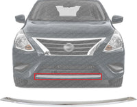 Front Bumper Molding Chrome Plastic Direct Replacement Compatible With 2015-2019 Nissan Versa NI1044110 620849KM0B