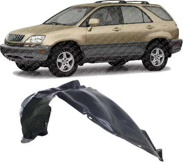 Front Inner Fender Liner Left Driver Side Direct Replacement Compatible With 1999-2003 Lexus RX300 LX1250104 5387648011