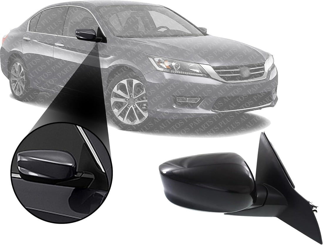 Front Power Mirror Manual Folding Without Signal Light Primed Right Passenger Side Direct Replacement Compatible With 2013-2017 Honda Accord HO1321272 76208T2FA11 76208T2FA01
