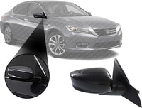 Front Power Mirror Manual Folding Without Signal Light Primed Right Passenger Side Direct Replacement Compatible With 2013-2017 Honda Accord HO1321272 76208T2FA11 76208T2FA01