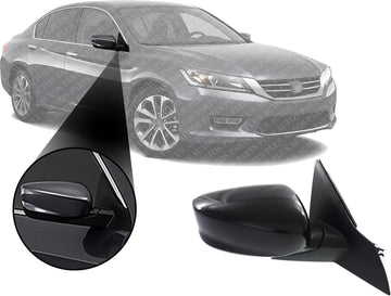 Front Power Mirror Manual Folding Without Signal Light Primed Right Passenger Side Direct Replacement Compatible With 2013-2017 Honda Accord HO1321272 76208T2FA11 76208T2FA01