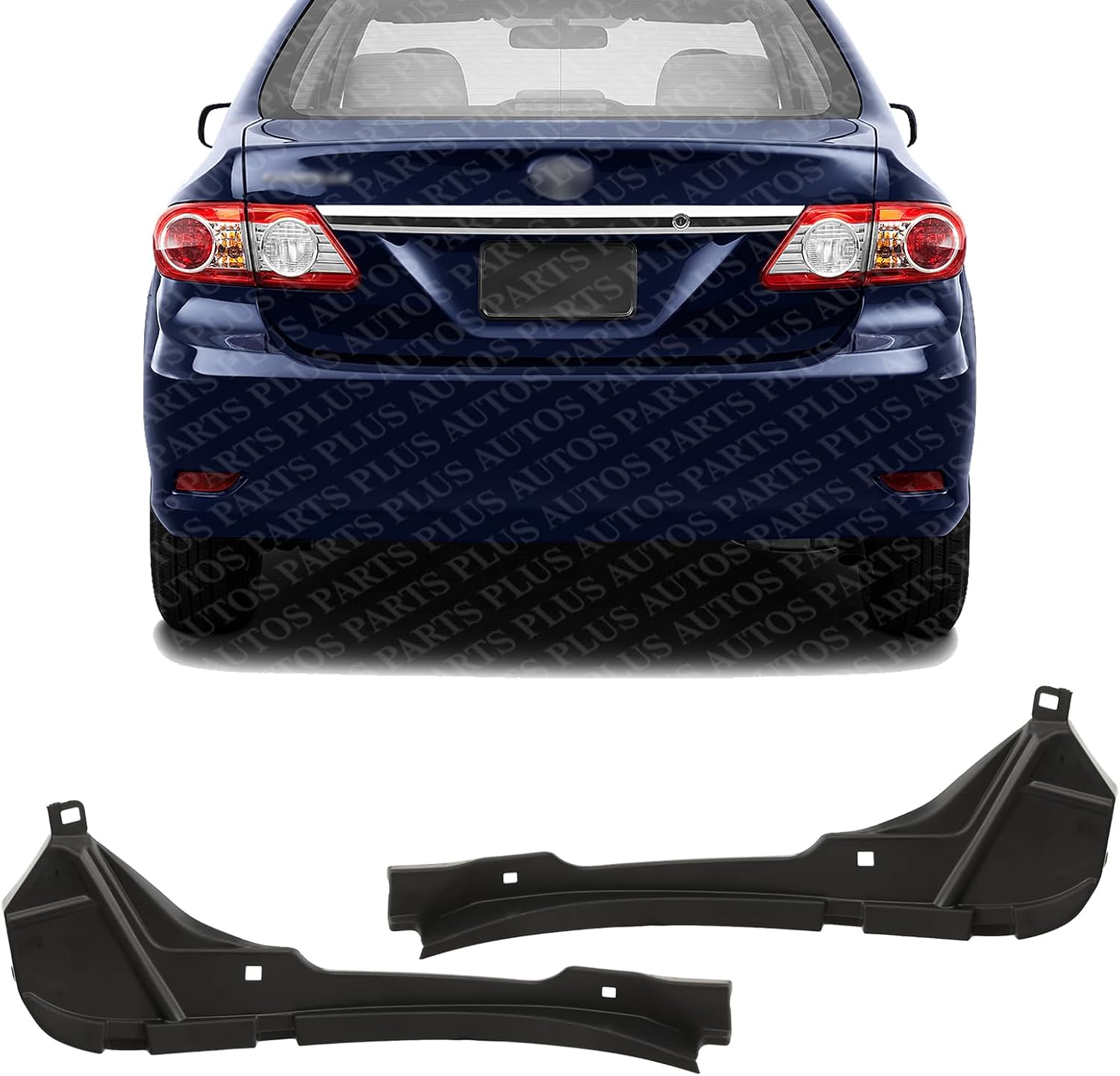 Set Of 2 Rear Bumper Retainers Plastic Right Passenger & Left Driver Side Direct Replacement Compatible With 2009-2013 Toyota Corolla TO1143108 TO1142108 5259102180 5259202170