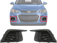 Set of 2 Front Fog Light Cover Left Driver & Right Passenger Side Direct Replacement Compatible With 2017-2000 Chevrolet Sonic GM1038200 GM1039200 94538121 94538120
