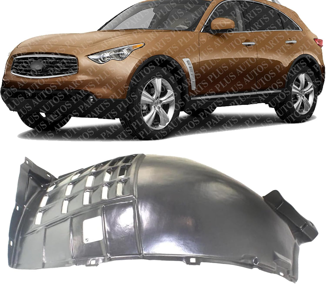 Front Section Fender Liner Left Driver Side Direct Replacement Compatible With 2009-2012 Infiniti FX35 / 2014-2017 QX70 IN1248117 638451CA0A 638451DR0A