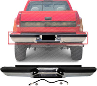 Step Bumper Assembly Chrome Steel With Impact Face Strip Direct Replacement Compatible With 1988-1992 Chevrolet C/K/Pickup GM1101111