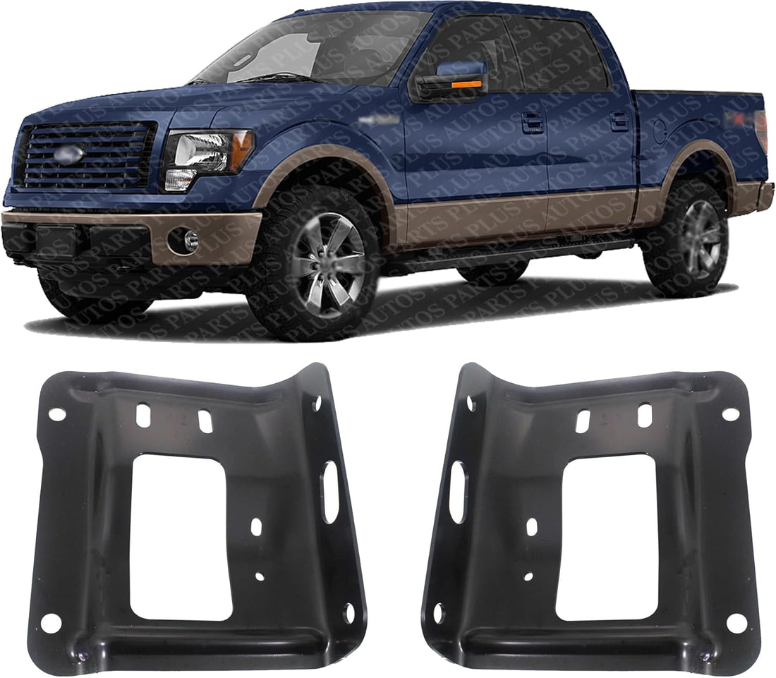 Set of 2 Front Bumper Mounting Plate Bracket Steel Left Driver & Right Passenger Side Direct Replacement Compatible with 2011-2016 Ford F-Series Super Duty FO1067187 FO1066187