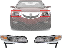Set Of 2 Front Headlight Lens And Housing Right Passenger & Left Driver Side Direct Replacement Compatible With 2009-2011 Acura TL AC2519116 AC2518116 33101TK4A01 33101TK4A02