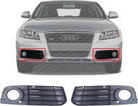 Set Of 2 Front Fog Light Molding Primed Plastic Left Driver & Right Passenger Side Direct Replacement Compatible With 2009-2012 Audi A4 AU1038119 AU1039119 8K0807682A01C 8K0807681A01C