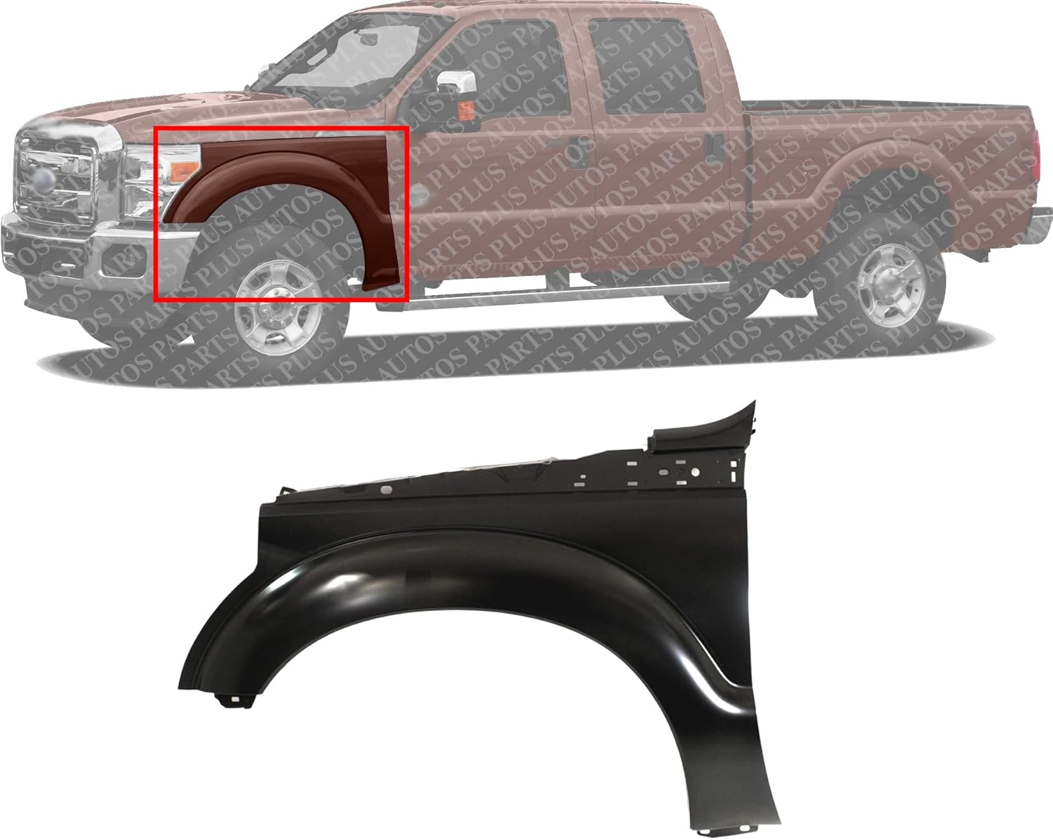 Front Fender Primed Steel Left Driver Side Direct Replacement Compatible With 2011-2016 Ford F-250 / F-350 Super Duty FO1240284 BC3Z16006A