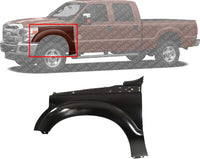 Front Fender Primed Steel Left Driver Side Direct Replacement Compatible With 2011-2016 Ford F-250 / F-350 Super Duty FO1240284 BC3Z16006A