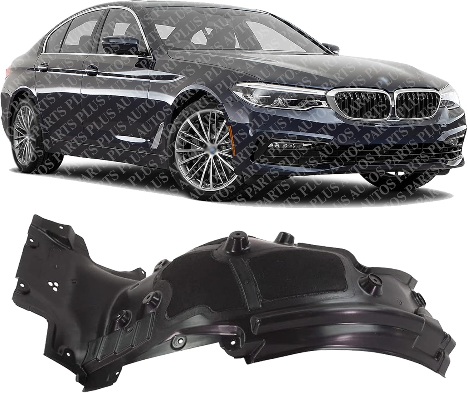 Front Fender Liner Rear Section Right Passenger Side Direct Replacement Compatible With 2017-2023 BMW 5-Series BM1249158 51717340796