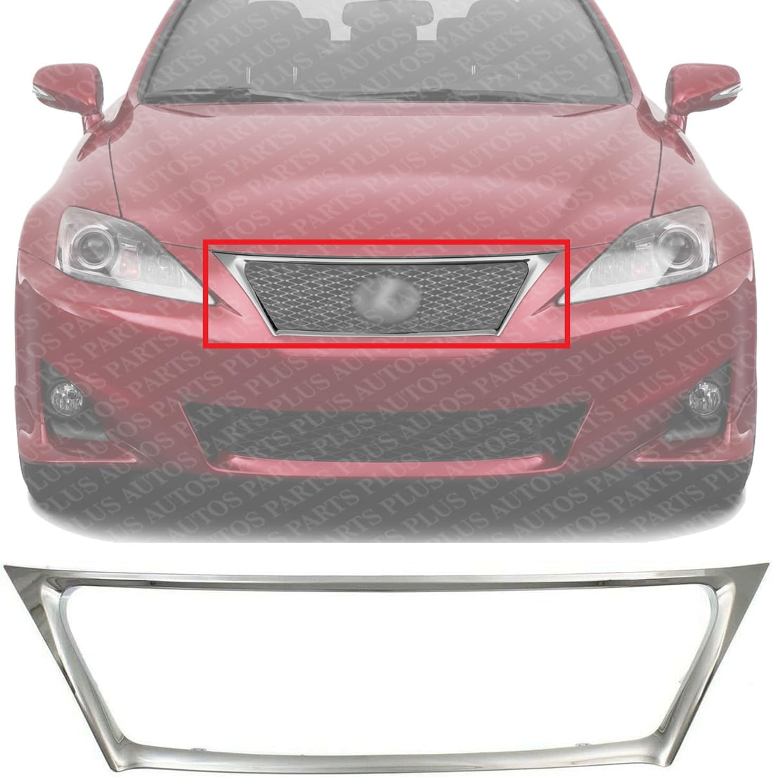 Front Grille Molding Chrome Direct Replacement Compatible With 2011-2013 Lexus IS250 / IS350 LX1202104 5311153230