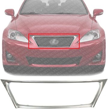 Front Grille Molding Chrome Direct Replacement Compatible With 2011-2013 Lexus IS250 / IS350 LX1202104 5311153230