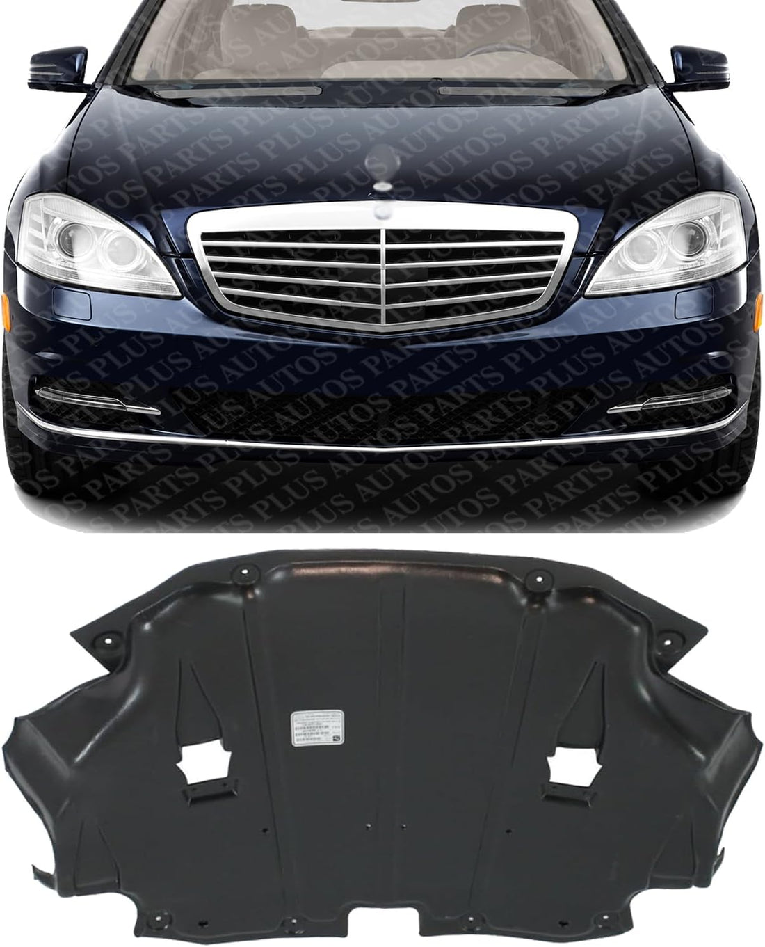 Front Center Engine Splash Shield Under Cover Plastic Direct Replacement Compatible with 2007-2014 Mercedes Benz S-Class MB1228151 2215244130