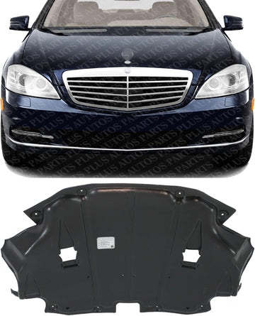 Front Center Engine Splash Shield Under Cover Plastic Direct Replacement Compatible with 2007-2014 Mercedes Benz S-Class MB1228151 2215244130