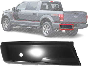 Rear Step Bumper Face Bar Steel Primed Left Driver Side Direct Replacement Compatible With 2015-2020 Ford F-150 FO1102383 FL3Z17906DPTM