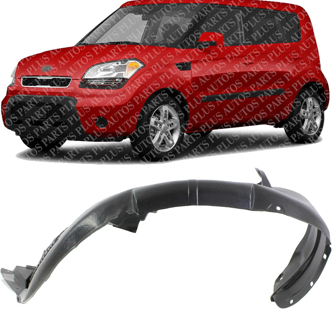 Front Fender Liner With Moulding Left Driver Side Direct Replacement Compatible With 2010-2011 Kia Soul KI1248114 868112K050