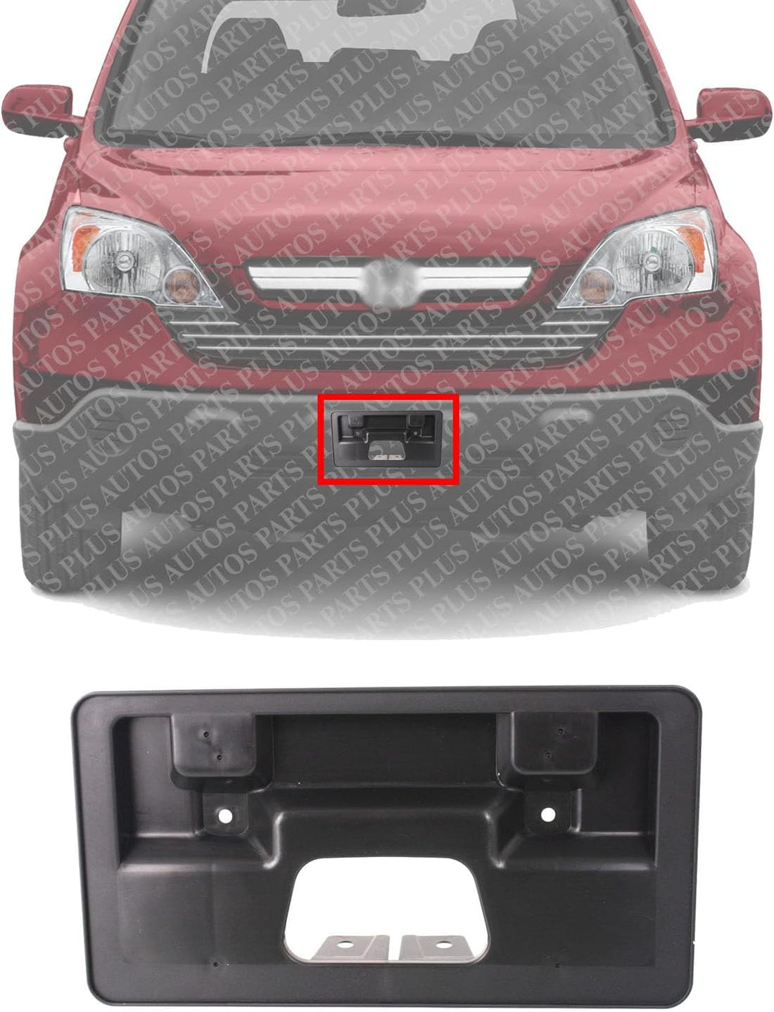 Front Bumper License Plate Bracket Direct Replacement Compatible with 2007-2009 Honda CR-V HO1068105 71145SWAA00