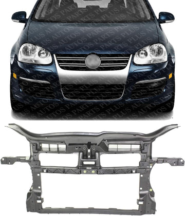 Front Radiator Support Assembly Plastic Direct Replacement Compatible With 2005-2010 Volkswagen Jetta VW1225128 1K0805588Q