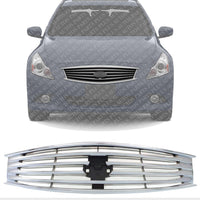 Front Grille Chrome Shell And Insert Plastic Direct Replacement Compatible With 2008-2013 Infiniti G37 / 2014-2015 Q60 IN1200122 62070JL00B