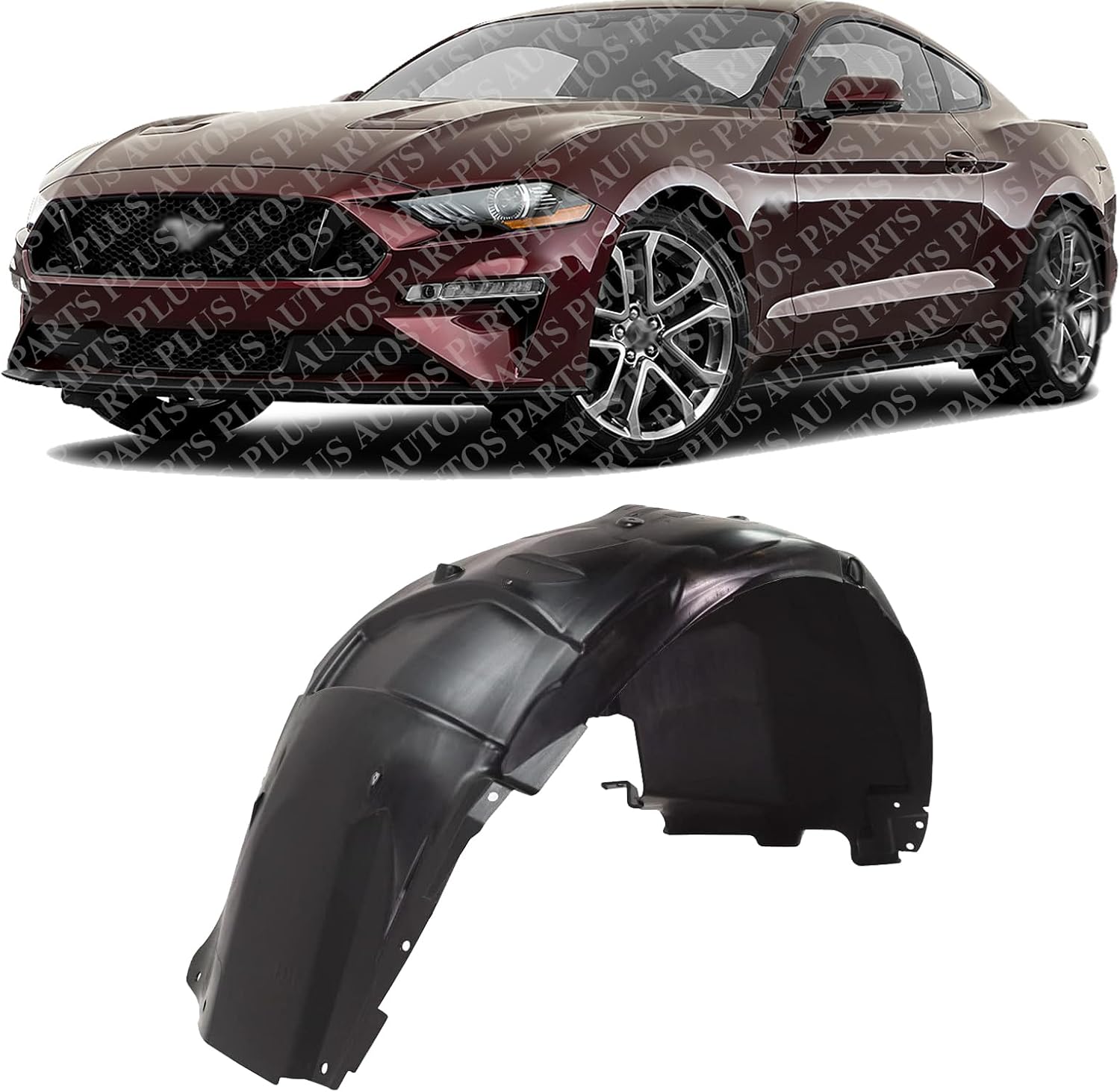 Front Fender Liner Left Driver Side Direct Replacement Compatible With 2018-2022 Ford Mustang FO1248189 JR3Z16103A
