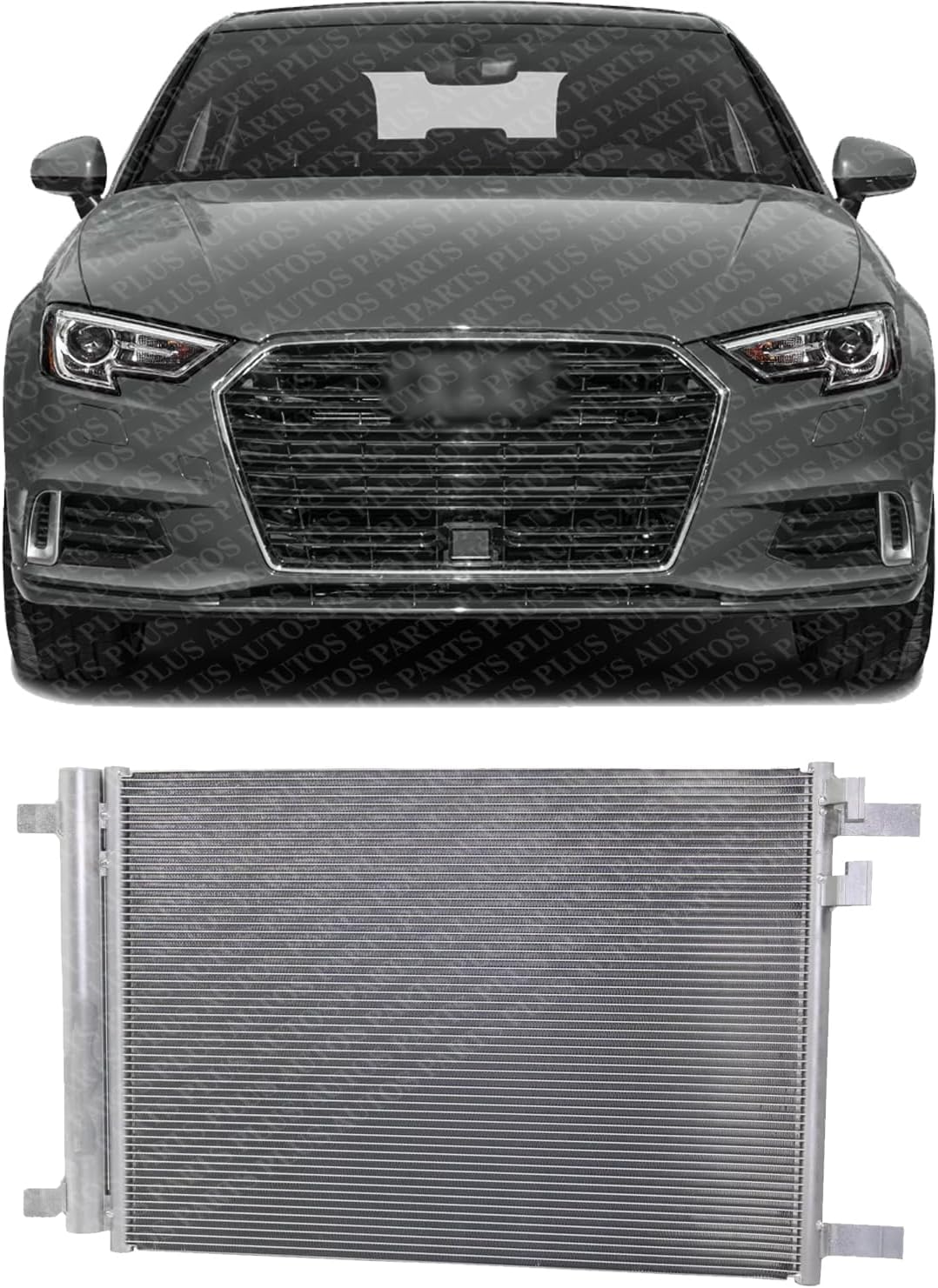 Front AC Condenser Aluminum Core Direct Replacement Compatible With 2015-2020 Audi A3 / S3 / 2016-2018 A3 Sportback E-Tron AU3030137 5Q0816411BF