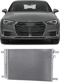 Front AC Condenser Aluminum Core Direct Replacement Compatible With 2015-2020 Audi A3 / S3 / 2016-2018 A3 Sportback E-Tron AU3030137 5Q0816411BF
